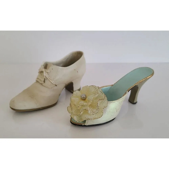 Vintage‎ 1999 Nostalgia Popular Imports Antique Style Womens Boot Shoes Set Of 2 - Picture 3 of 5